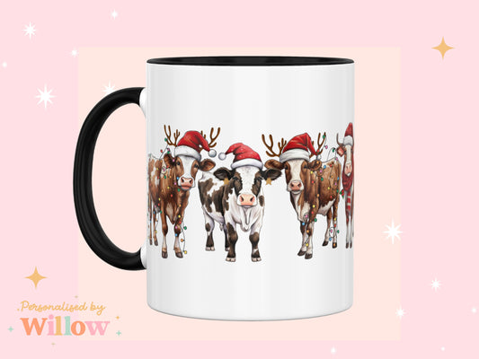 Christmas Cow Mug, Cow Breeds Mug, Cow Gift, Farm Mug