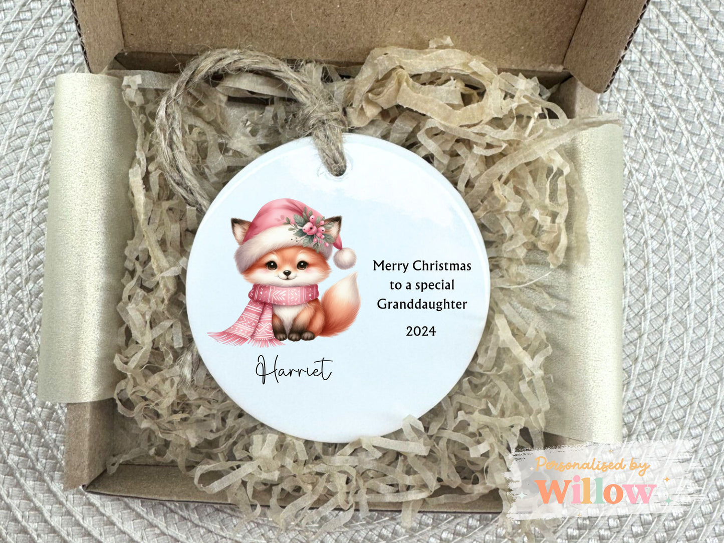 Personalised Granddaughter Decoration, Baby's 1st Christmas Decoration