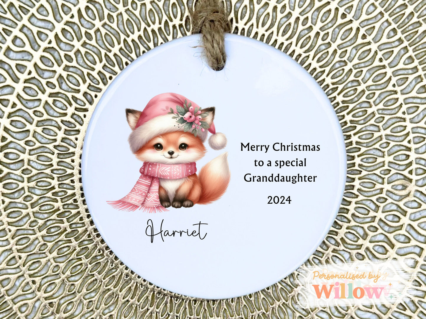 Personalised Granddaughter Decoration, Baby's 1st Christmas Decoration