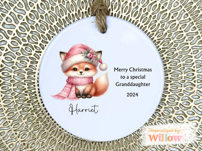 Personalised Granddaughter Decoration, Baby's 1st Christmas Decoration