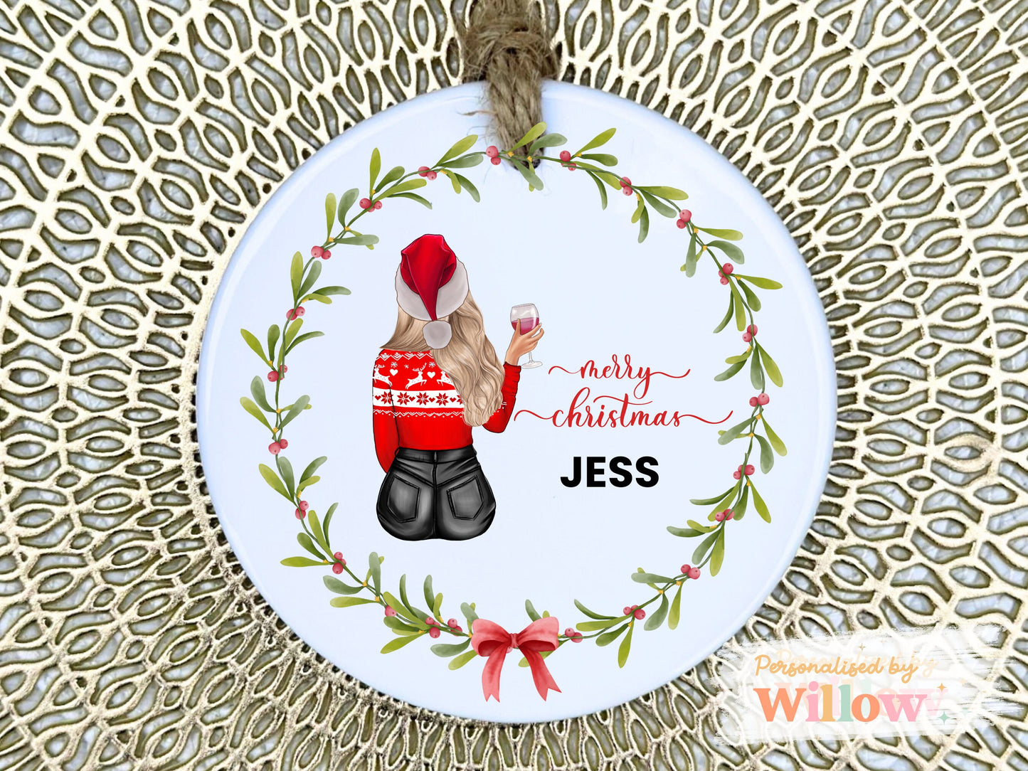 Daughter Christmas Ornament, Personalised Christmas Jumper