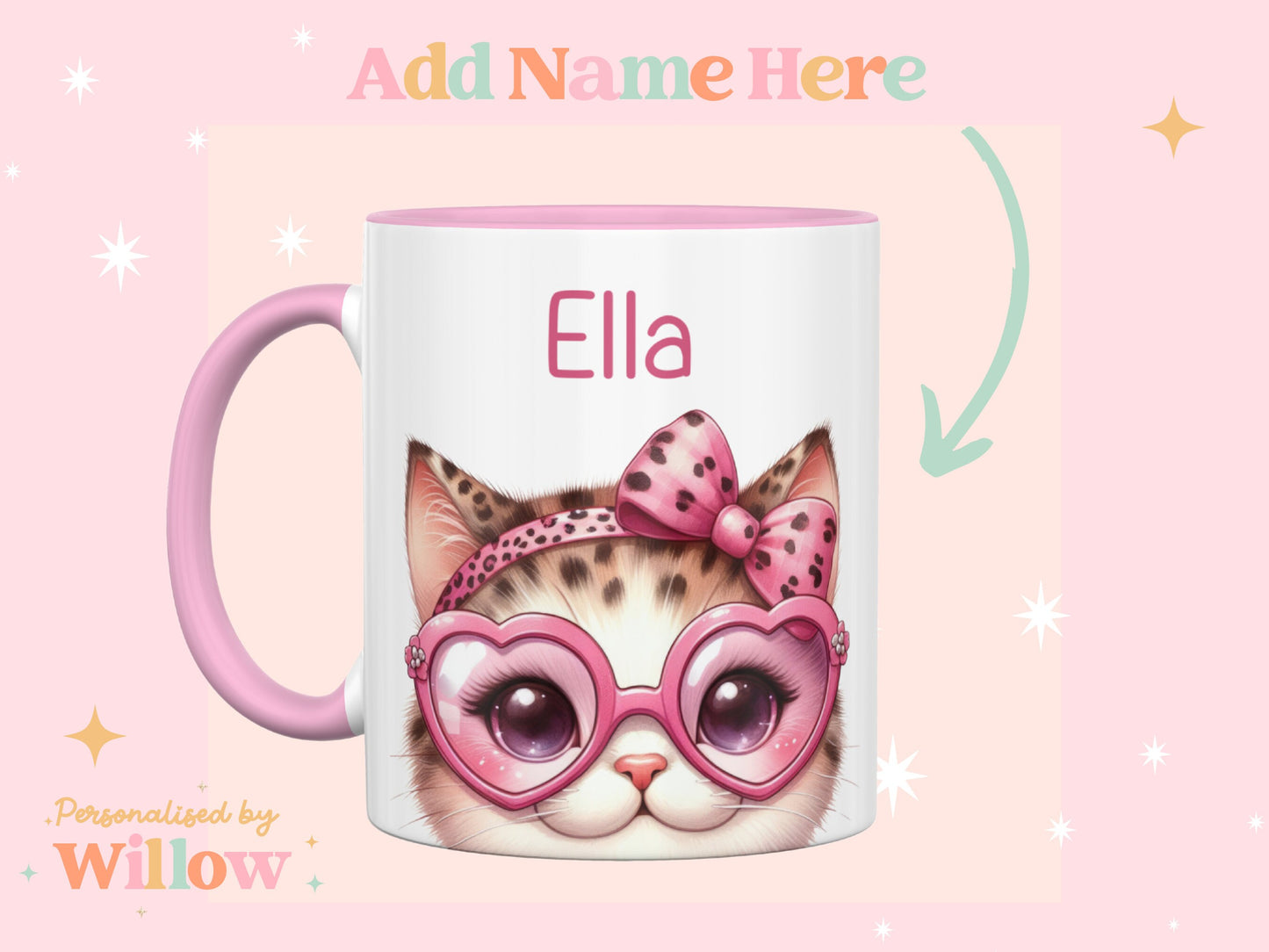 Personalised Cat Mug, Cat Gift, Farm Mug, Farm Animals Mug