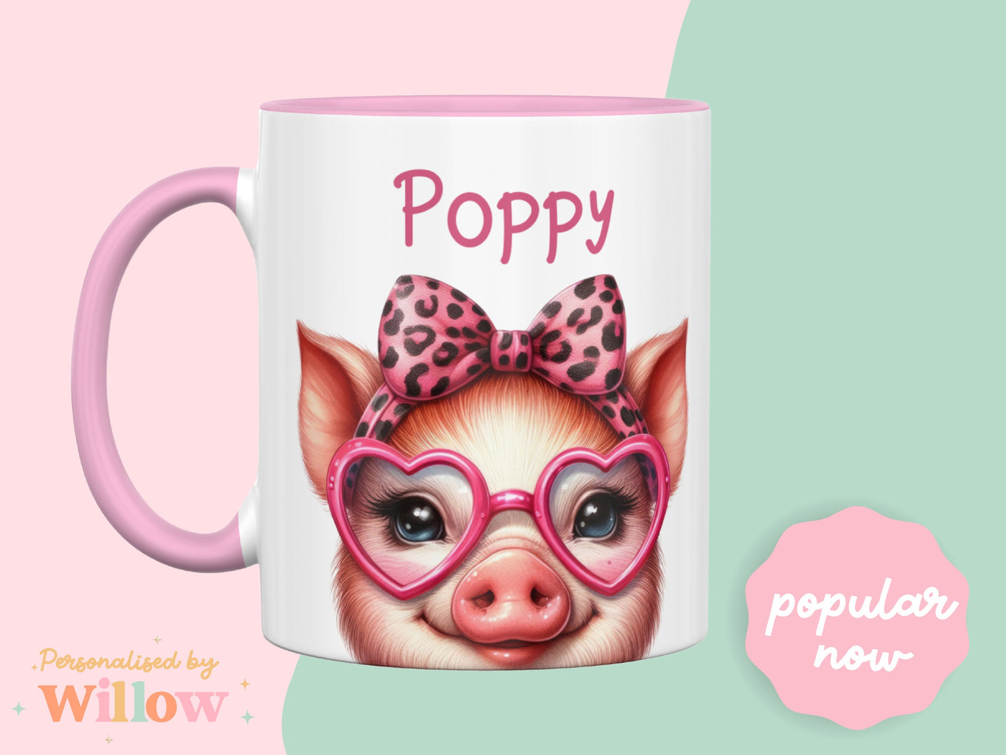 Personalised Pig Mug, Pig Gift, Farm Mug, Farm Animals Mug.