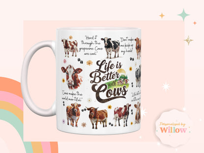 Cow Gift, Cow Lover Mug, Vet Gift, Farm animal Mug.