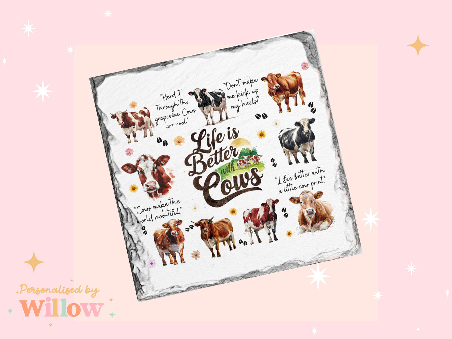 Cow Coaster, Cow Gift, British Cow Gift, Farm Gift