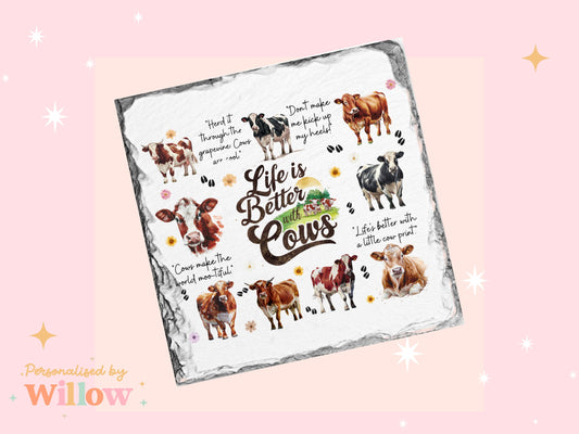 Cow Coaster, Cow Gift, British Cow Gift, Farm Gift