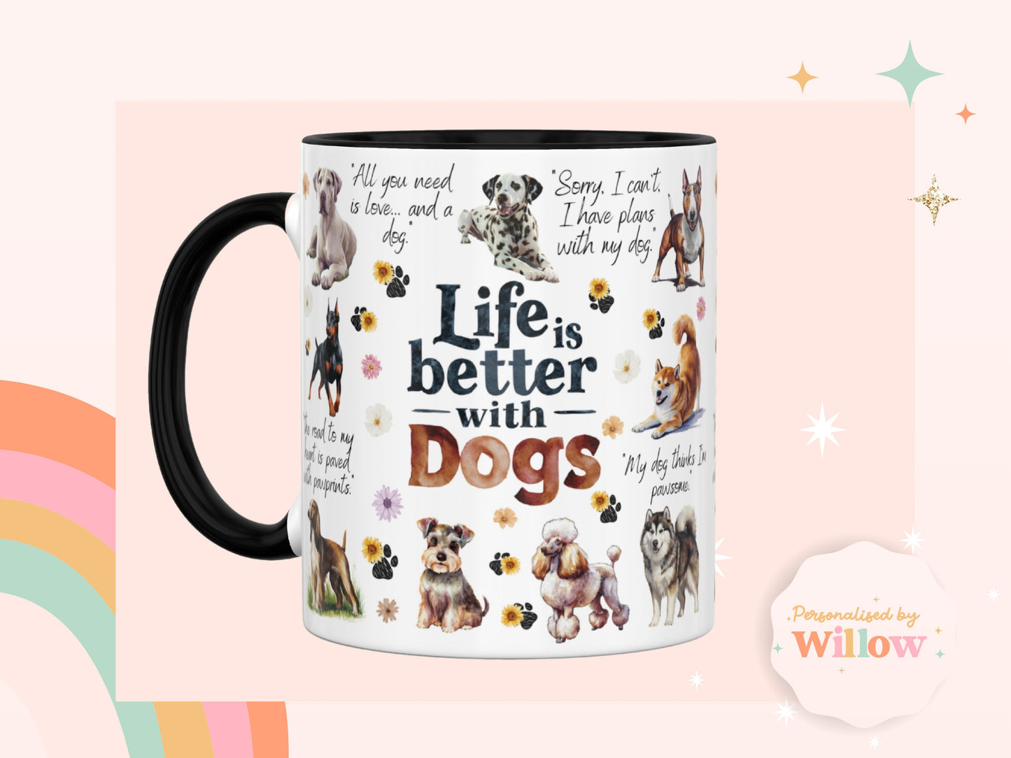 Dog Mug, New Dog Mon Gift, Pet Lover Gift, Dog Breeds Mug.