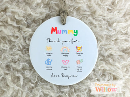 Personalised Mummy Appreciation Ceramic Hanging Ornament