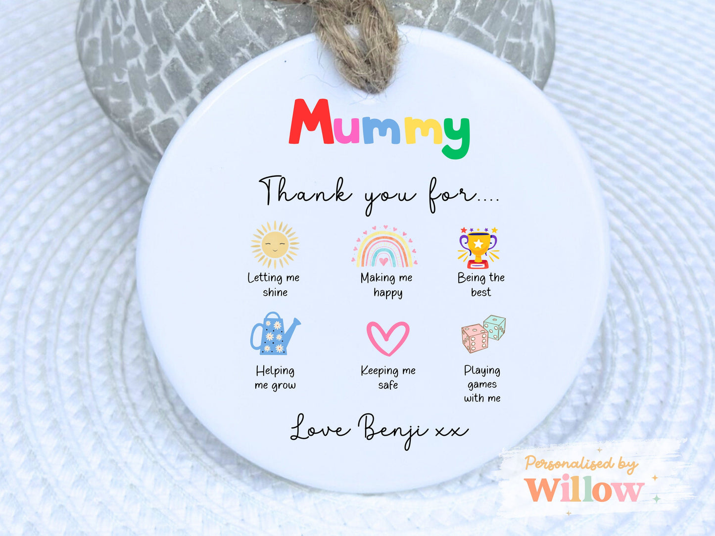 Personalised Mummy Appreciation Ceramic Hanging Ornament