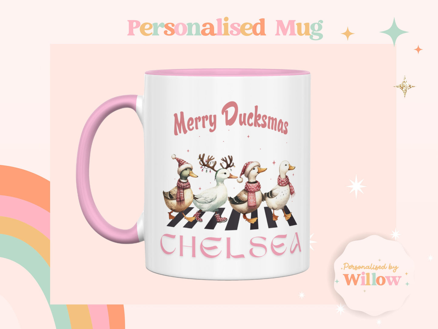 Custom Christmas Mug, Personalised Christmas Cup, Hot Chocolate Secret Santa Gift, Christmas Movie Mug, Winter Seasonal Mug, Duck Mug