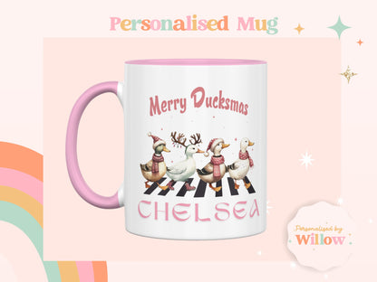 Custom Christmas Mug, Personalised Christmas Cup, Hot Chocolate Secret Santa Gift, Christmas Movie Mug, Winter Seasonal Mug, Duck Mug