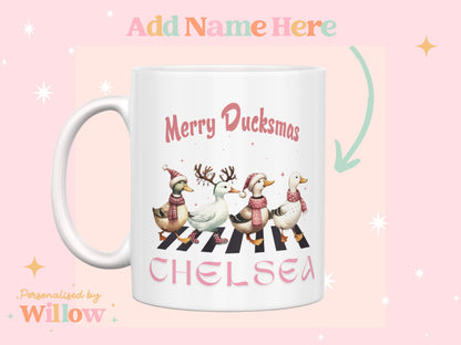 Custom Christmas Mug, Personalised Christmas Cup, Hot Chocolate Secret Santa Gift, Christmas Movie Mug, Winter Seasonal Mug, Duck Mug