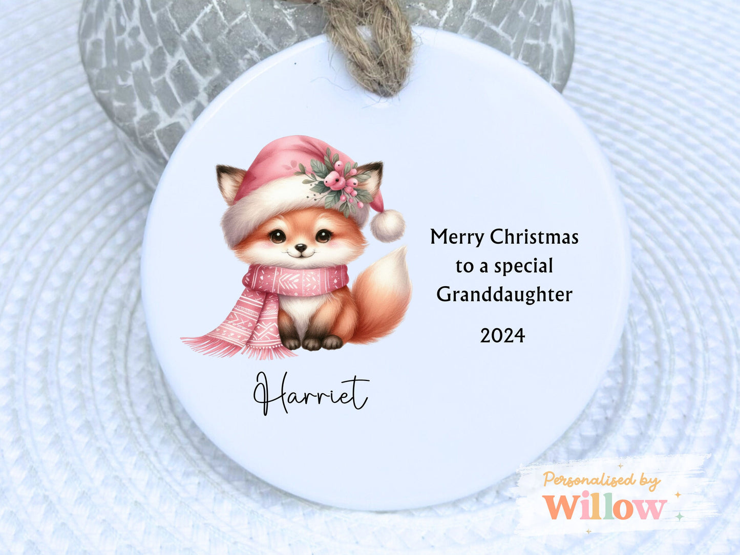 Personalised Granddaughter Decoration, Baby's 1st Christmas Decoration