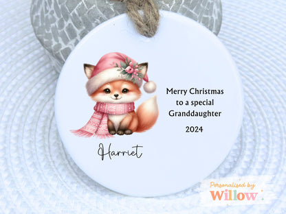 Personalised Granddaughter Decoration, Baby's 1st Christmas Decoration