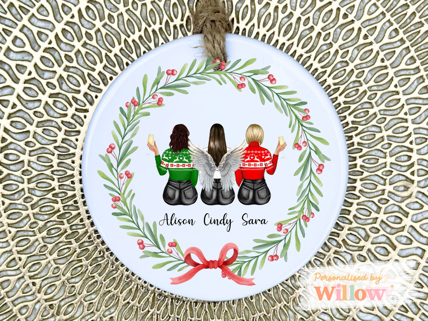 Memorial Christmas Ornament, Personalised Christmas Bestie