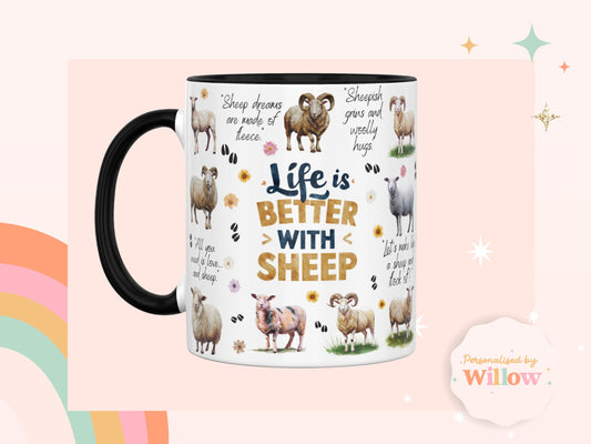 Sheep Mug, Sheep Gift, Farm Mug, Farm Animals Mug.