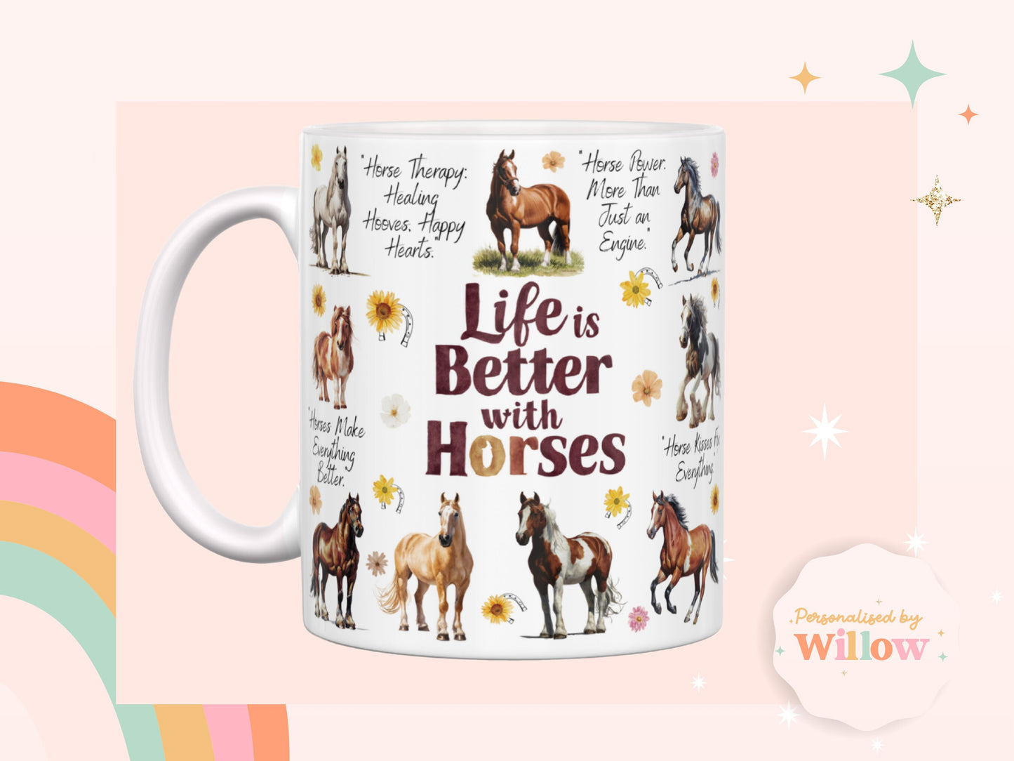 Horse Riding Mug, Horse Gift, Farm Mug, Farm Animals Mug.