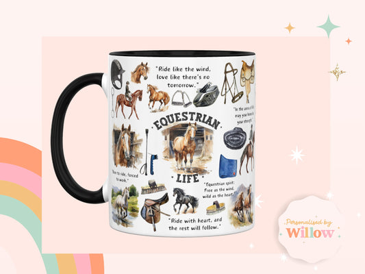 Equestrian Gift, Horse Riding Mug, Horse Gift, Farm Mug.