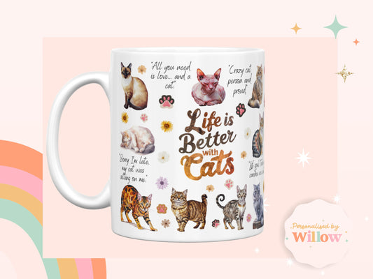 Cat Gift, Cat Lover Mug, Cat Mum Gift, Crazy Cat Lady Gift