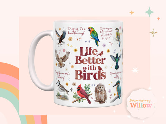 British Birds Mug, Garden Birds Mug, Wildlife Mug, Bird Gift.