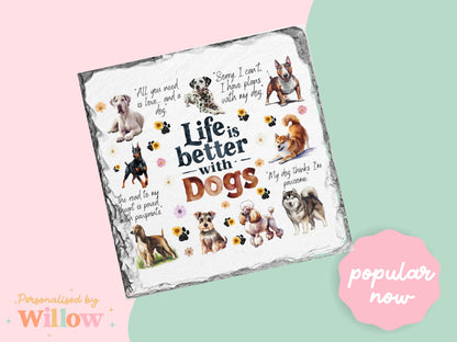 Dog Coaster, Dog Gift, Pet Coaster, Dog Lover Gift