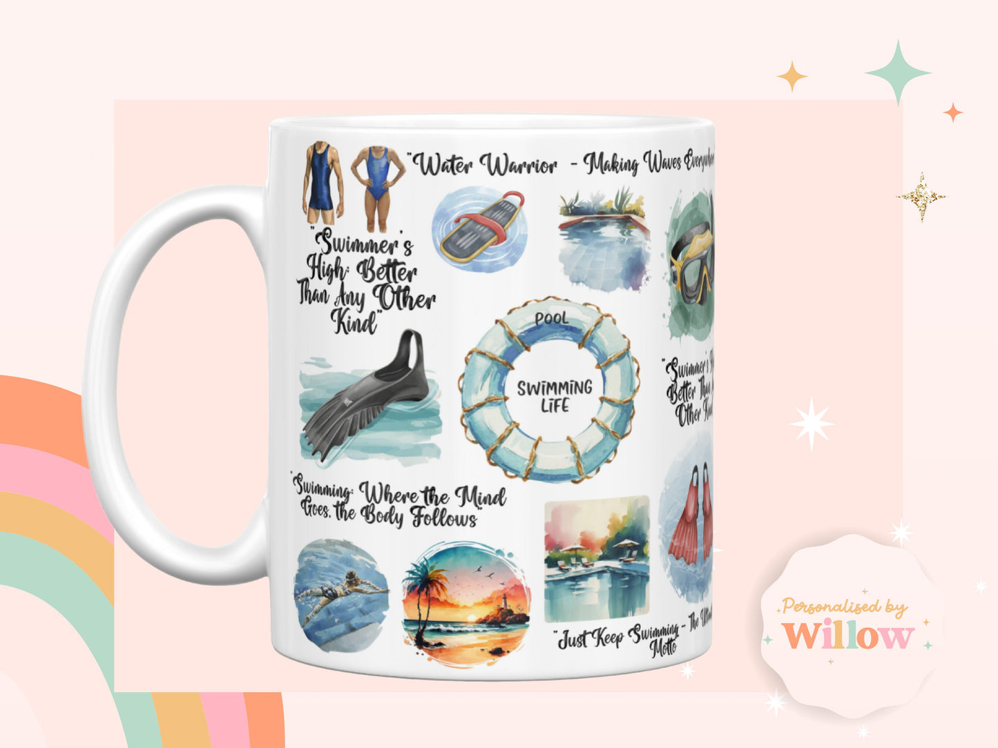 Wild Swimmer Gift, Open Water Swimming Mug, Wild Swimming Mug.