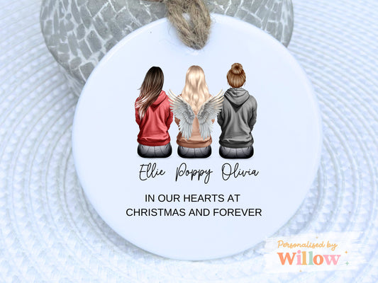 Ceramic memorial ornament, Bestie Christmas Personalised Christmas Bestie Decoration