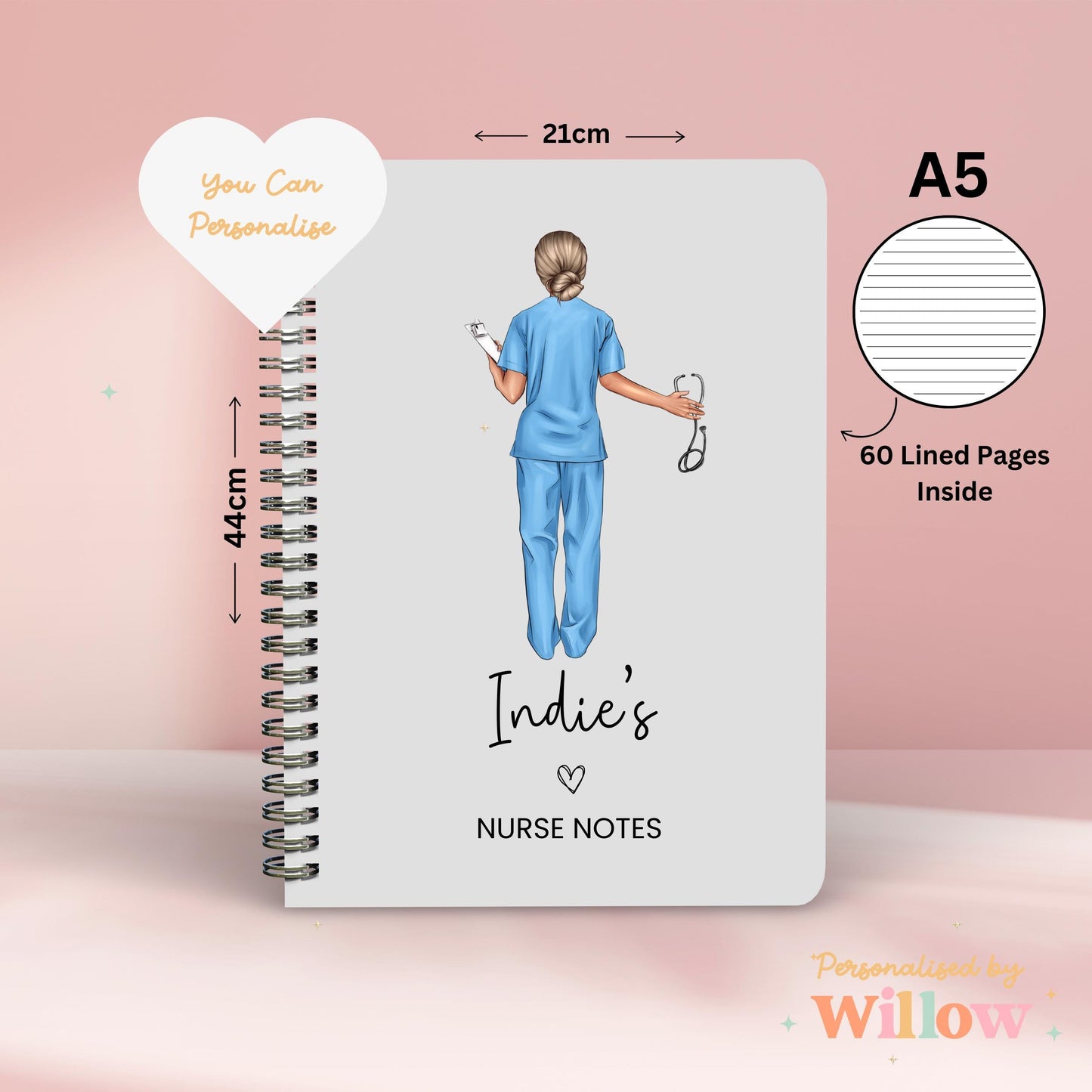Personalised Student Nurse Notebook Planner, Nurse Graduation Gift, Nurse Notes Journal