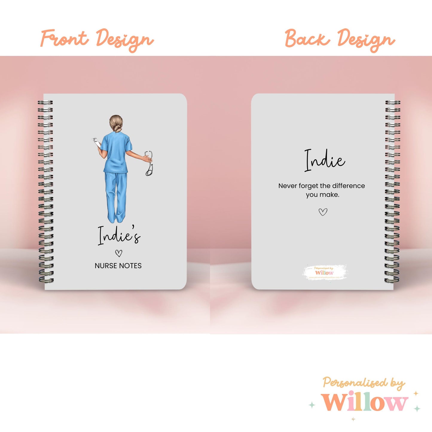 Personalised Student Nurse Notebook Planner, Nurse Graduation Gift, Nurse Notes Journal