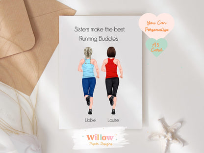 Personalised Runner Birthday Card, Happy Birthday Card, Card for, Sister, Auntie, Friend, Birthday Card,, Running Greeting Card