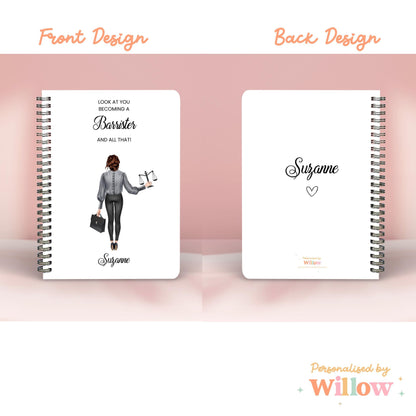 Personalised Barrister Notebook, Gift For Barrister/ Lawyer