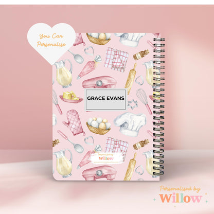 Personalised Baking Notebook Gift For Baker, Recipe Notebook