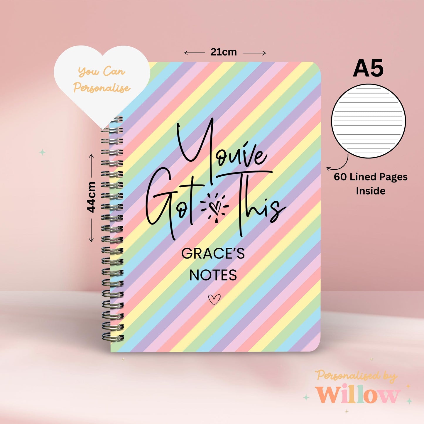 Personalised You've Got This Notebook, Office Work Gift,  Affirmation Gift